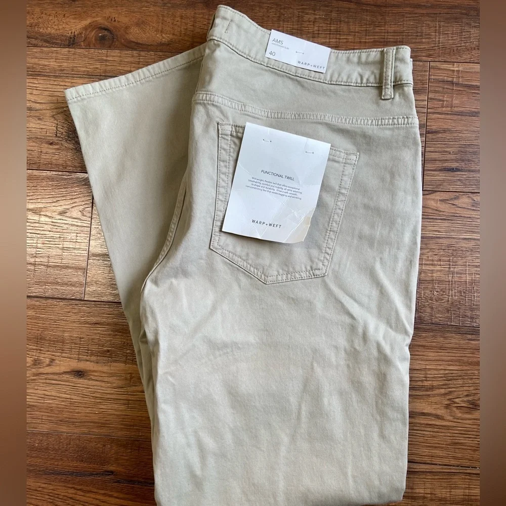 NWT AMS Amsterdam Warp + Weft Men's 40x32 Functional Flexible Twill Comfort Soft